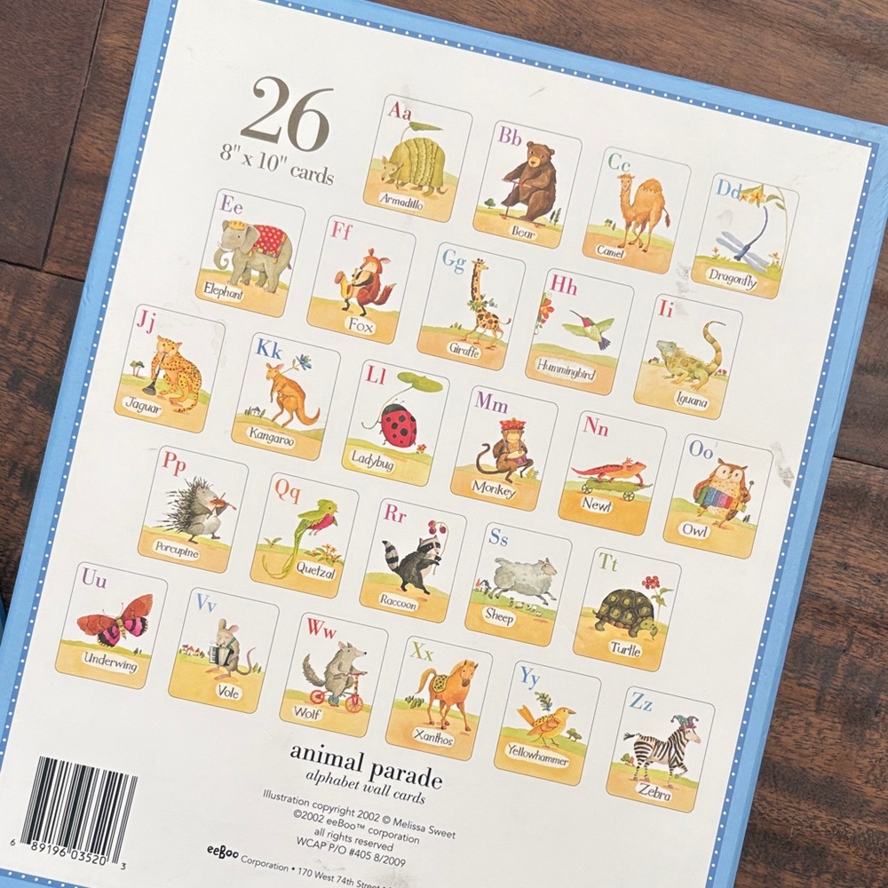 eeBoo Animal Parade Alphabet Cards Wall Art - Multicolor - Picture 2 of 4